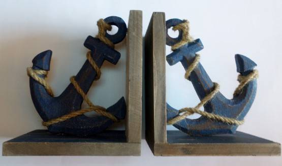 Wooden Bookends Nautical Anchors ***Clearance Sale***